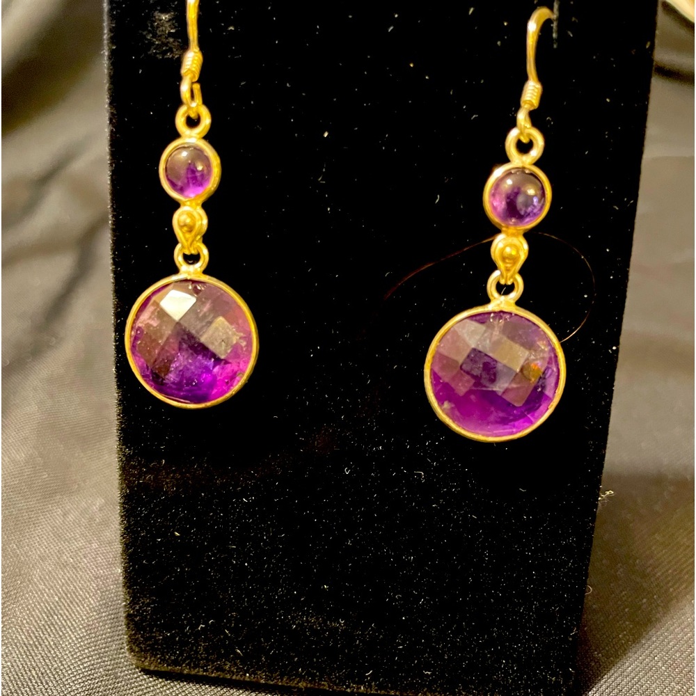 Silver amethyst earrings